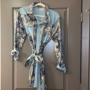 Anthropologie love the label floral jean dress